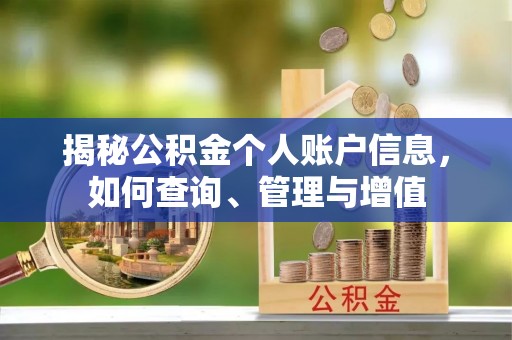 南康揭秘公积金个人账户信息，如何查询、管理与增值